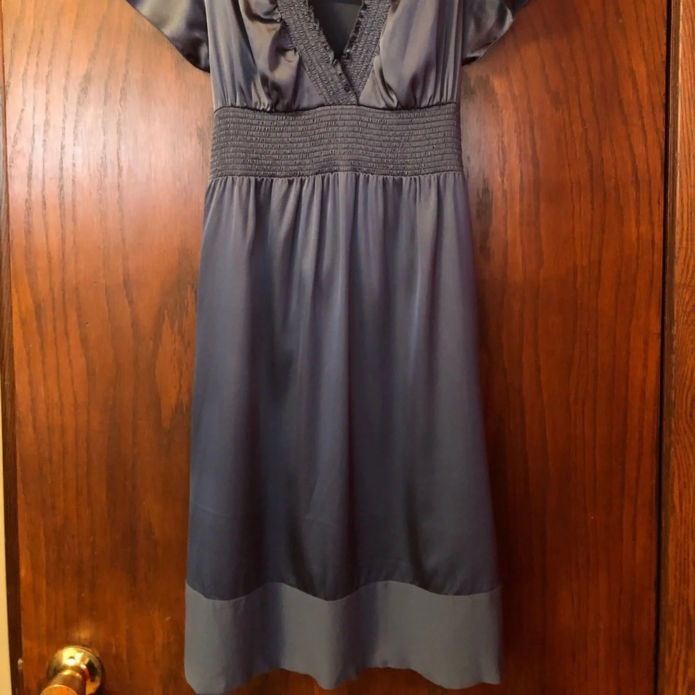 BCBGMazAzaria Soft Blue Silk Dress - Picture 3 of 4